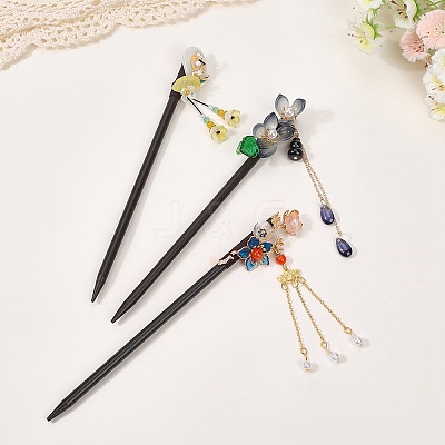3Pcs 3 Styles Glass Hair Sticks MRMJ-DJ0001-13B-1