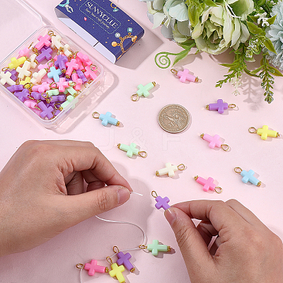 60Pcs Opaque Acrylic Pendants FIND-SC0022-82-1