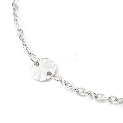 Tarnish Resistant 304 Stainless Steel Cable Chain Anklets AJEW-H104-12P-1