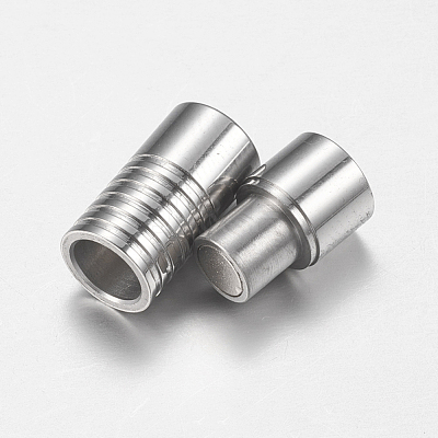 Tarnish Resistant 304 Stainless Steel Magnetic Clasps with Glue-in Ends STAS-F149-04P-B-1