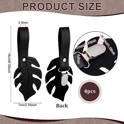 4Pcs PU Leather Skirt Hikes Clips AJEW-PH0007-98A-1