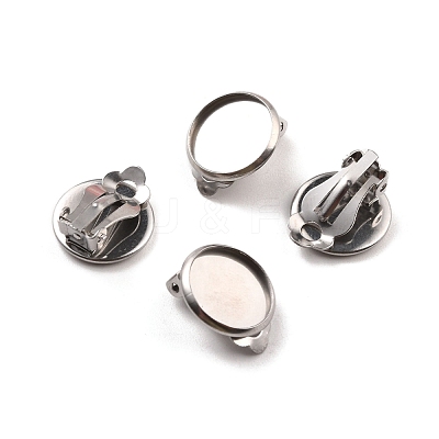 Non-Tarnish 316 Stainless Steel Clip-on Earring Findings STAS-I187-02C-P-1