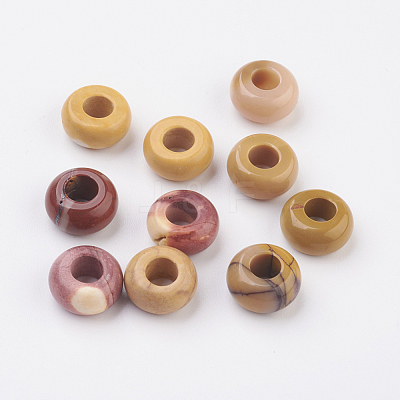 Natural Mookaite European Beads X-G-G740-12x6mm-21-1