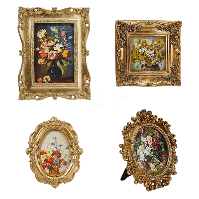 4Pcs 4 Styles Resin Photo Frame Stand DJEW-DC0001-19-1