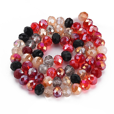 Electroplate Glass Beads Strands X-EGLA-S194-18D-1