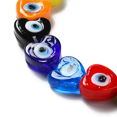 Handmade Evil Eye Lampwork Beads Strands LAMP-E023-07B-09-1