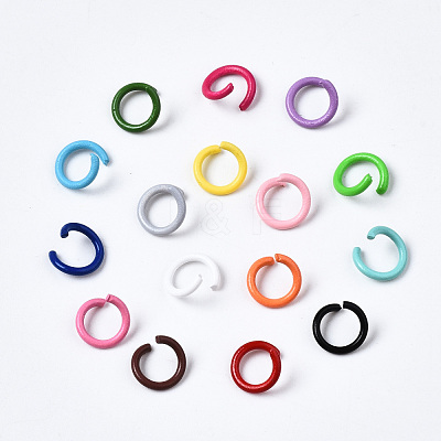 Spray Painted Iron Open Jump Rings IFIN-T017-04B-1