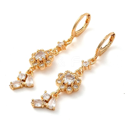 Rack Plating Golden Brass Dangle Leverback Earrings EJEW-B037-24G-1