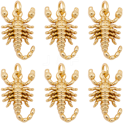 10Pcs Scorpion Brass Pendants KK-BBC0022-83-1