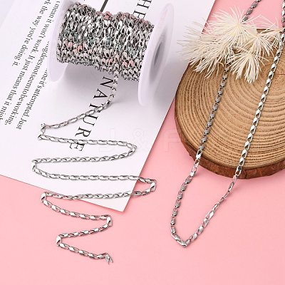 Tarnish Resistant 304 Stainless Steel Link Chains CHS-K002-25-1