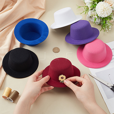 6Pcs 6 Colors EVA Fabric Hat Base DIY-BC0014-06-1