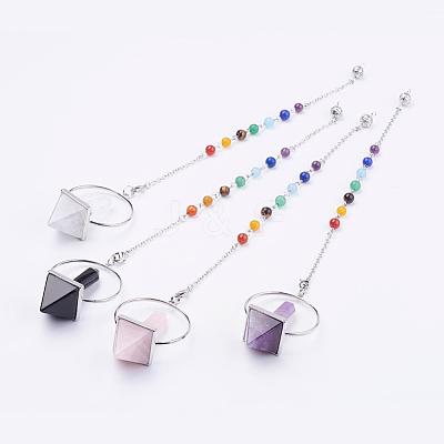 Chakra Natural & Synthetic Mixed Stone Pyramid Dowsing Pendulums G-F515-01-1