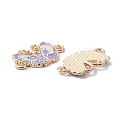 Alloy Lilac Enamel Connector Charms ENAM-CJC0019-01D-1