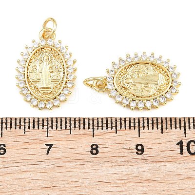 Religion Brass Micro Pave Clear Cubic Zirconia Pendants CU-CBA9482-01G-10-1