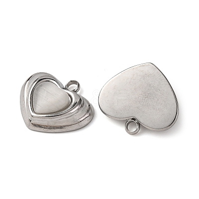 304 Stainless Steel Cat Eye Pendants STAS-P406-05P-1