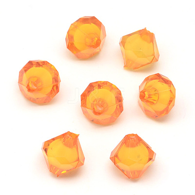 Faceted Transparent Bicone Acrylic Beads X-TACR-Q011-8mm-M-1