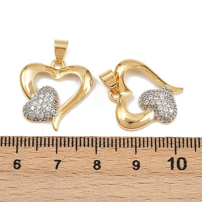 Brass Micro Pave Cubic Zirconia Pendants KK-C132-03C-G-1