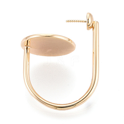 Flat Round Brass Cuff Ring Settings KK-T076-67G-1