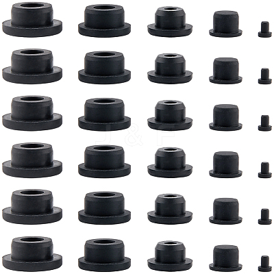 30Pcs 5 Styles Silicone Hole Plugs AJEW-GF0011-63C-1