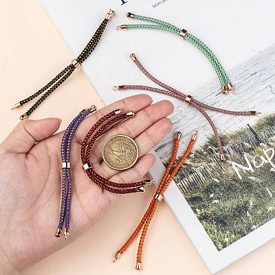 Adjustable Nylon Cord Slider Bracelet Making MAK-F026-A-RG-1