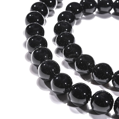 Synthetic Black Stone Beads Strands X-GSR12mmC044-1