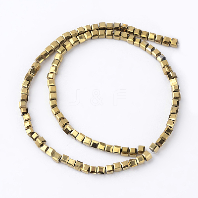 Electroplate Crystal Glass Faceted Cube Beads Strands EGLA-F013-A02-1