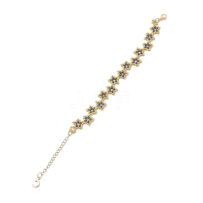 Star Glass Seed Beaded Bracelets BJEW-MZ00260-1