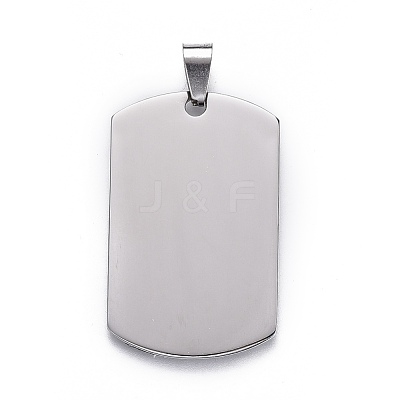 Tarnish Resistant 201 Stainless Steel Stamping Blank Tag Pendants STAS-O044-02-P122-1