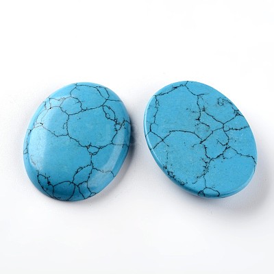 Oval Synthetic Turquoise Cabochons G-I171-30x40mm-10-1