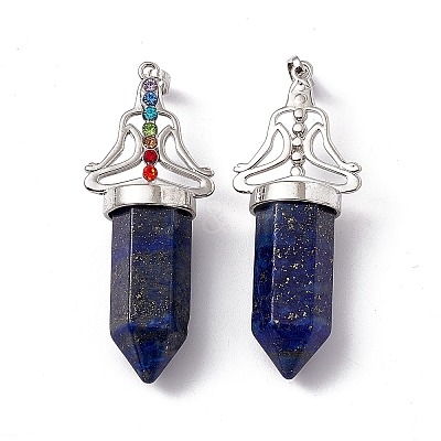 Natural Lapis Lazuli Dyed Big Pointed Pendants G-I342-01P-07-1