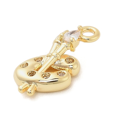 Brass Micro Pave Cubic Zirconia Pendants KK-I380-19G-1