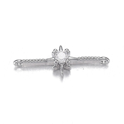 Brass Micro Clear Cubic Zirconia Links ZIRC-F120-096P-1