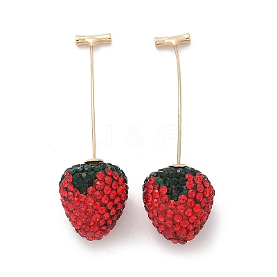 Zinc Alloy Rhinestone Stud Earrings EJEW-E314-01G-1