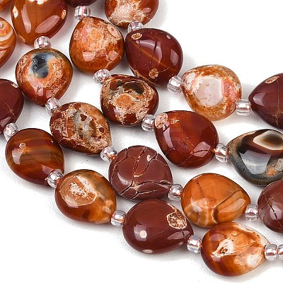 Natural Fire Crackle Agate Beads Strands G-K393-E01-10x12-1