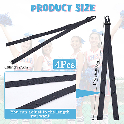 4Pcs Polyester Pom Pom Holder Straps for Cheerleading Accessories AJEW-CN0003-10-1