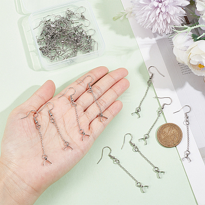 50Pcs 304 Stainless Steel Earring Hooks EJEW-AB00016-1