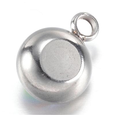 304 Stainless Steel Glass Rhinestone Charms STAS-G082-12-1