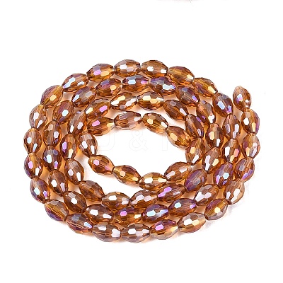 Electroplate Transparent Glass Beads Strands GL-N002-01A-A09-1
