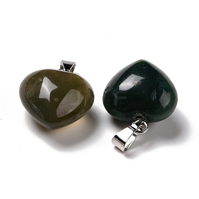 Natural Moss Agate Pendants G-I311-A08-1