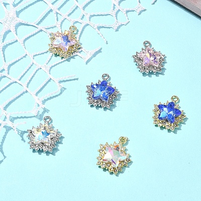 6Pcs 6 Colors Rack Plating Alloy with Rhinestone Pendants FIND-FS0002-54-1