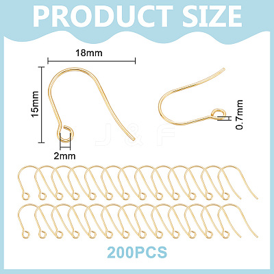 200Pcs 304 Stainless Steel Earring Hooks STAS-UN0058-59G-1