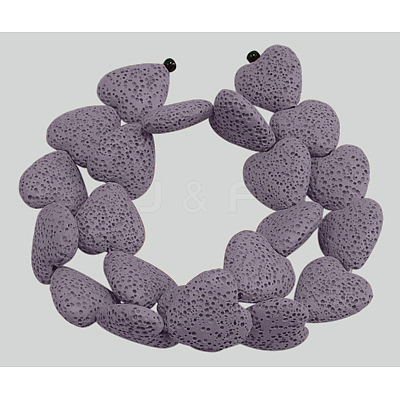 Dyed Natural Lava Rock Bead Strands G917-4-1