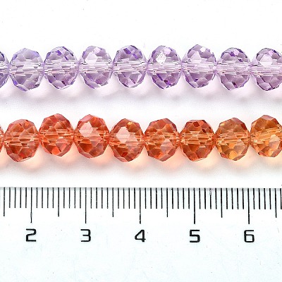 Transparent Painted Glass Beads Strands X1-DGLA-A034-T6mm-A12-1