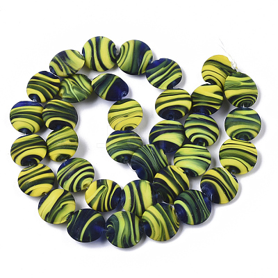 Handmade Frosted Lampwork Beads Strands LAMP-T007-09C-1