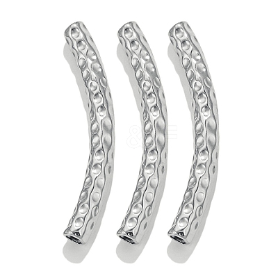 304 Stainless Steel Curved Tube Beads LS-STAS-M071-03A-P-1