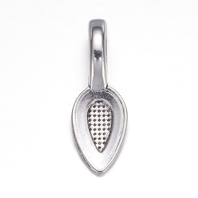 Tibetan Style Alloy Glue-on Flat Pad Bails LS-AB3348Y-NF-1