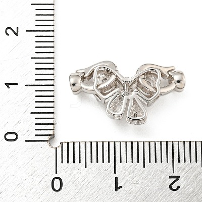 925 Sterling Silver Micro Pave Clear Cubic Zirconia Fold Over Clasps STER-U001-18P-1
