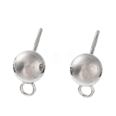 Non-Tarnish 304 Stainless Steel Ball Post Stud Earring Findings STAS-Z035-02P-D-1