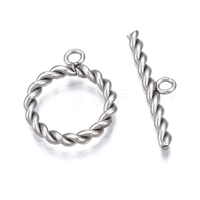 Non-Tarnish 201 Stainless Steel Toggle Clasps STAS-N087-34P-1