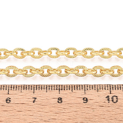 Brass Textured Cable Chains CHC-T018-29G-1